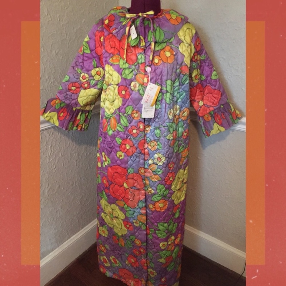 VINTAGE 60’s Kodel floral multicolored housecoat🌺